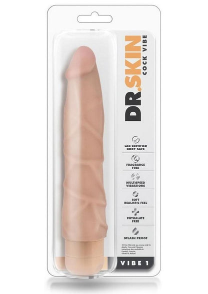 Dr. Skin Cock Vibe 1 Vibrating Dildo - Vanilla - 9in