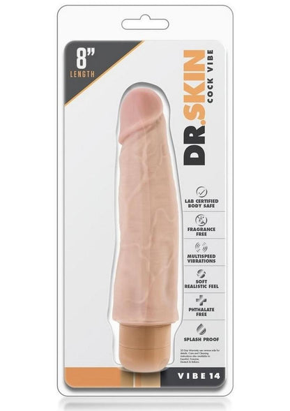 Dr. Skin Cock Vibe 14 Vibrating Dildo - Vanilla - 8in