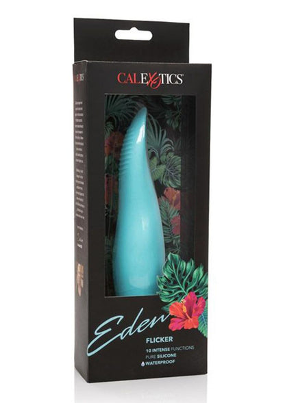 Eden Flicker Silicone Vibrator Waterproof - Blue - 6.25in