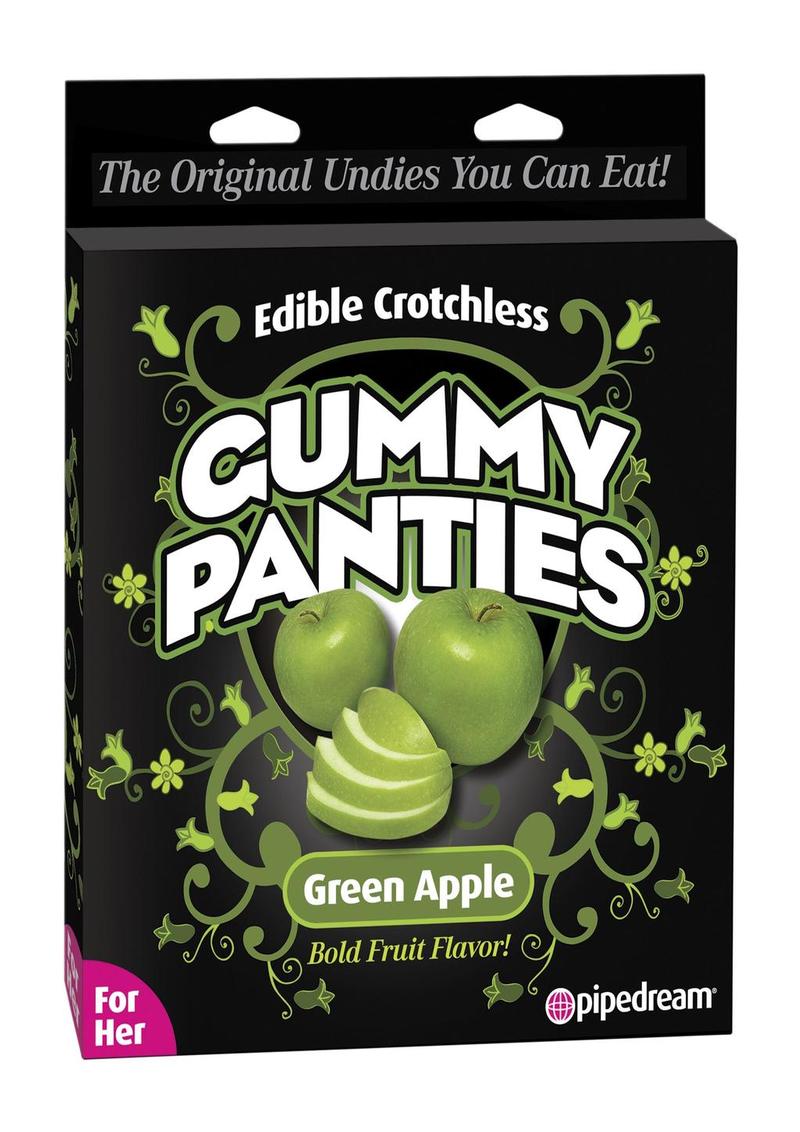 Edible Crotchless Gummy Panties - Green/Green Apple