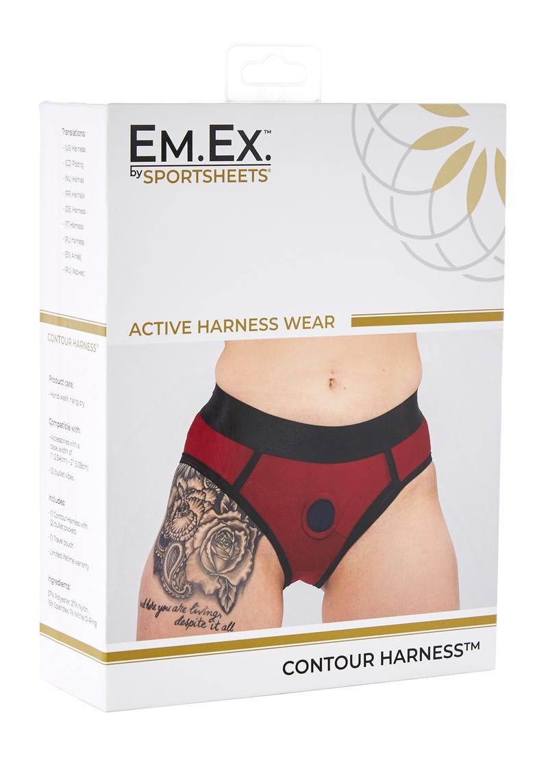 Em.Ex.. Active Harness Wear Contour Harness Briefs - Red - XSmall