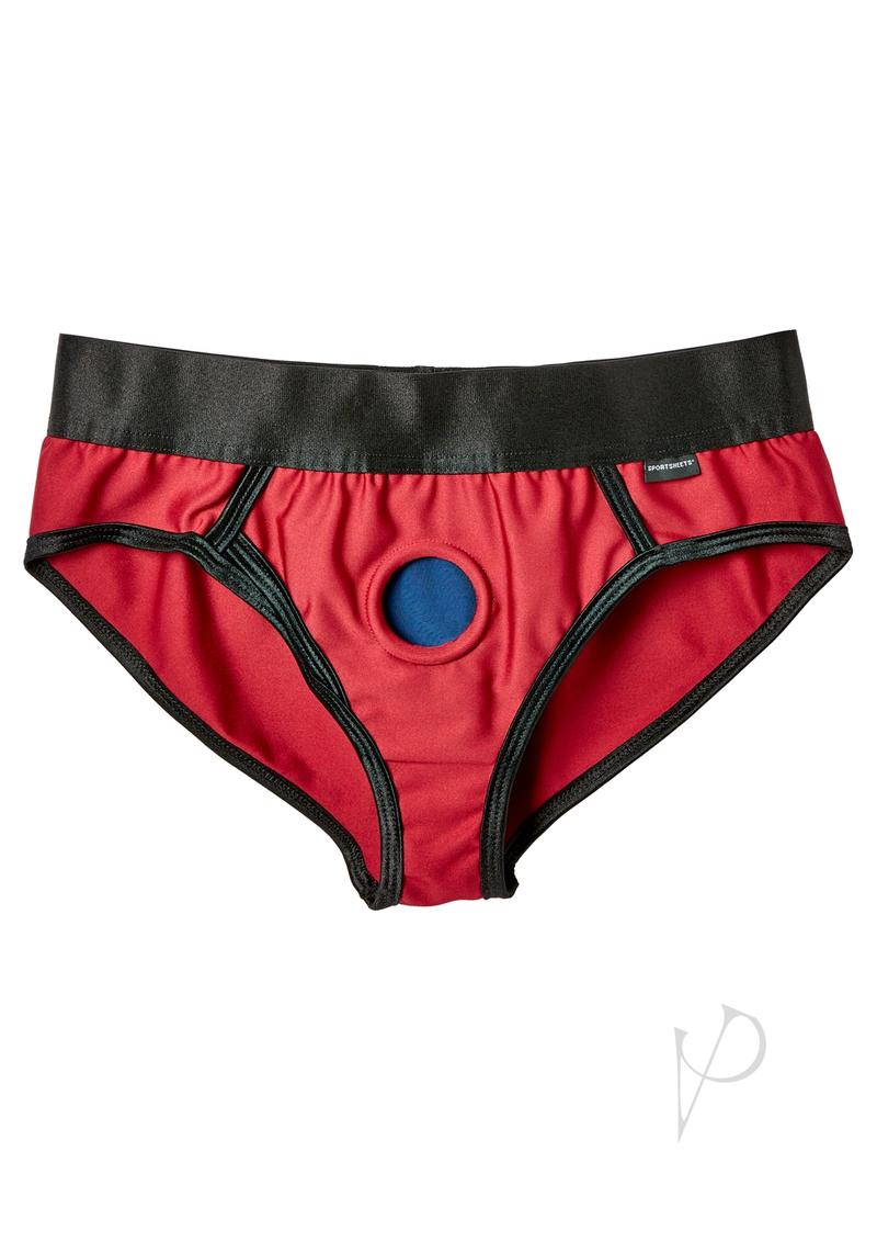 Em.Ex.. Active Harness Wear Contour Harness Briefs - Red - Medium