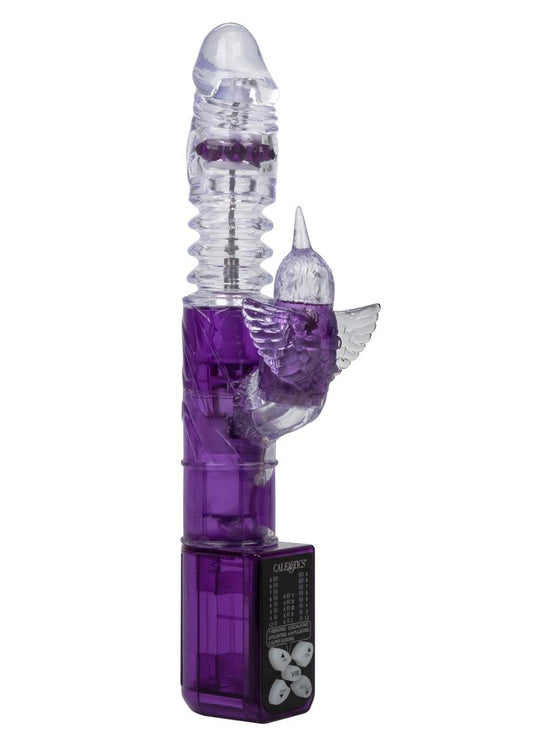 Endless Pleasure Thrusting Beaded Rabbit Vibrator - Purple