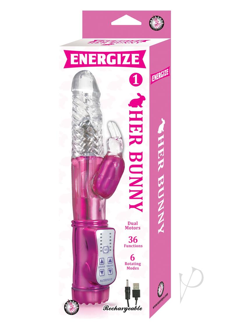 Energize Her Bunny 1 Dual Motors Rechargeable Rabbit Vibrator - Pink