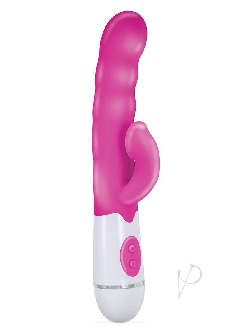 Energize Her Tickler Rabbit Massager Dual Motors Silicone Vibrator - Pink