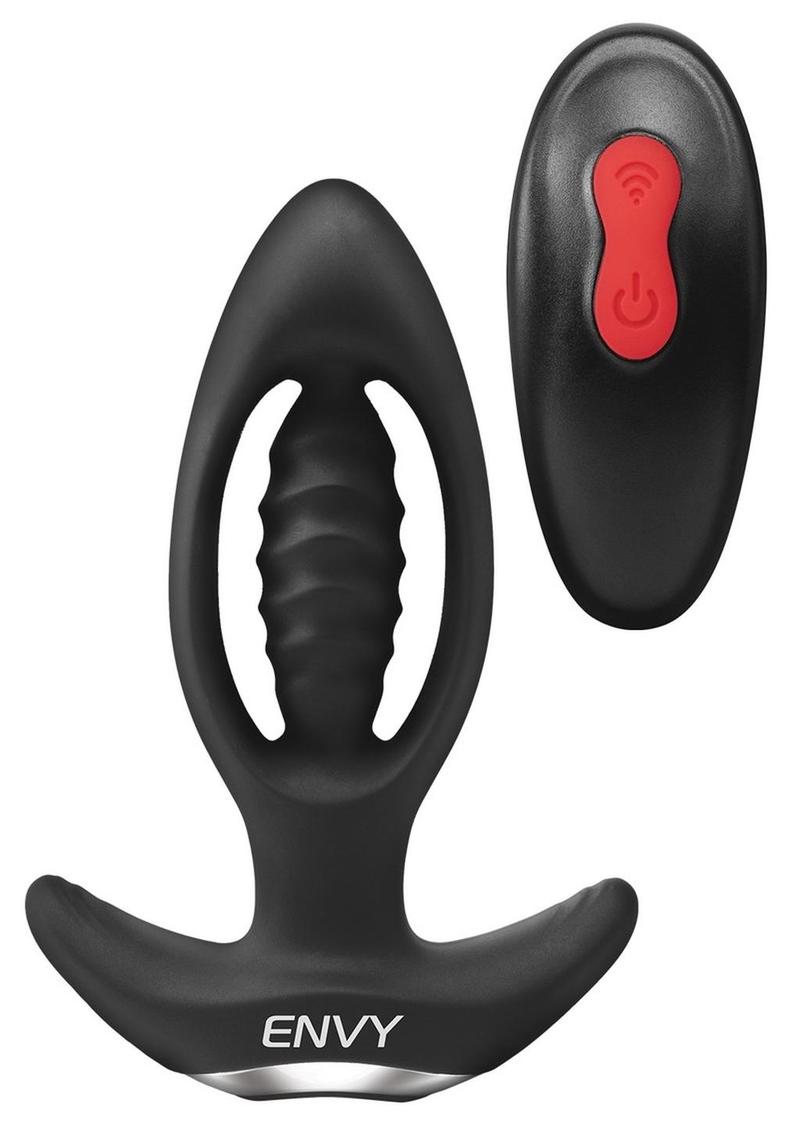 Envy Toys Enticer Remote Controlled Rechargeable Silicone Expander Butt Plug - Black