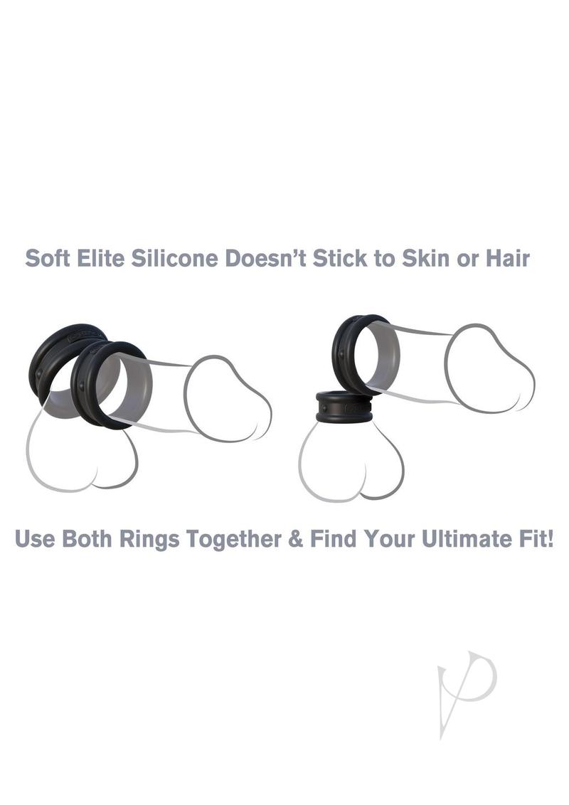 Fantasy C-Ringz Max-Width Silicone Cock Rings - Black