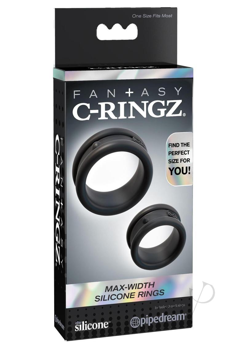 Fantasy C-Ringz Max-Width Silicone Cock Rings - Black