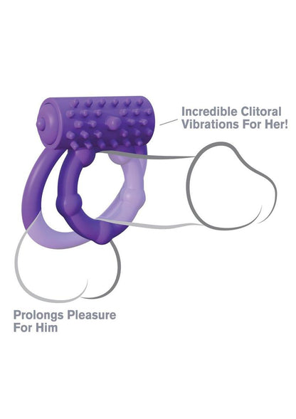 Fantasy C-Ringz Silicone Vibrating Prolong Performance Cock Ring - Purple