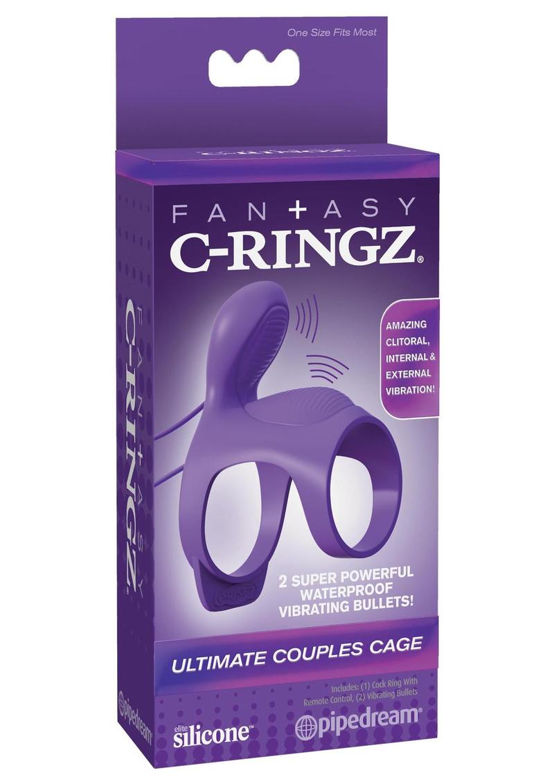 Fantasy C-Ringz Ultimate Silicone Couples Cage Cock Ring - Purple