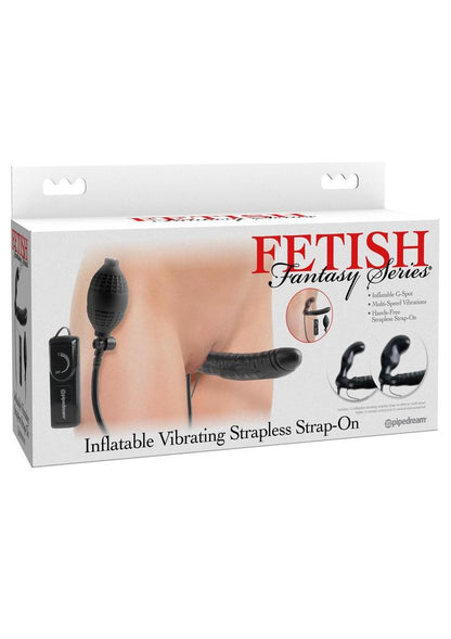 Fetish Fantasy Inflatable Vibrating Strapless Strap-On - Black - 6.5in