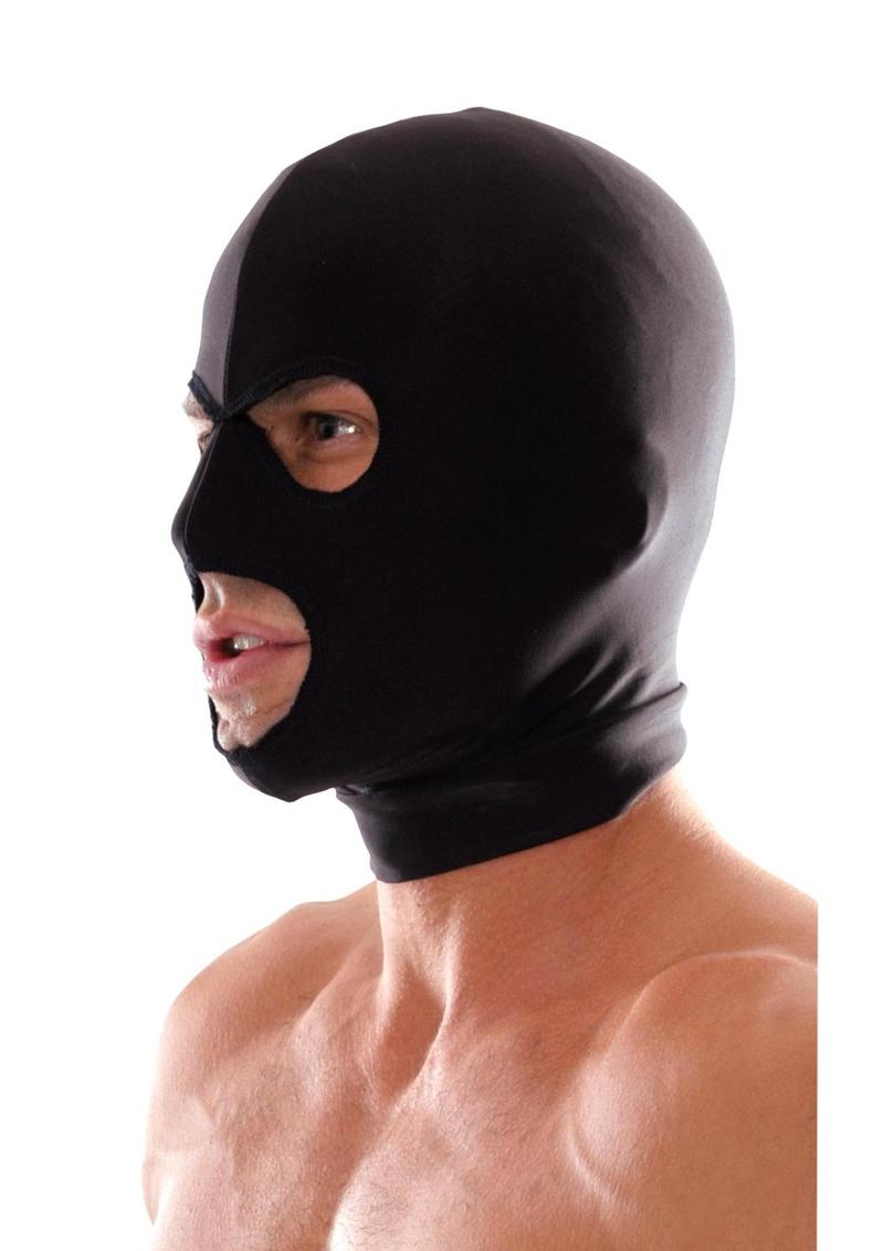 Fetish Fantasy Spandex 3 Hole Hood - Black