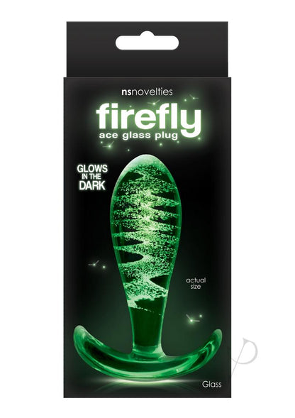 Firefly Ace I Glass Plug Butt Plug - Clear/Glow In The Dark - Small