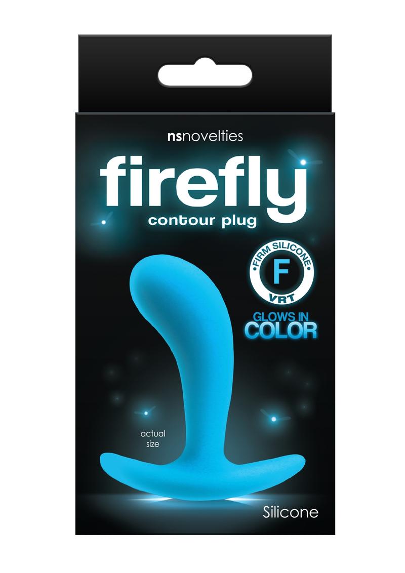 Firefly Contour Plug Silicone Butt Plug - Blue/Glow In The Dark - Small