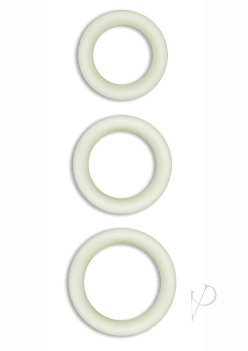 Firefly Halo Large Silicone Cock Ring - Clear/Glow In The Dark - Large