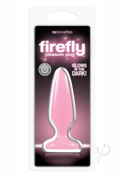 Firefly Pleasure Plug Butt Plug - Glow In The Dark/Pink - Small