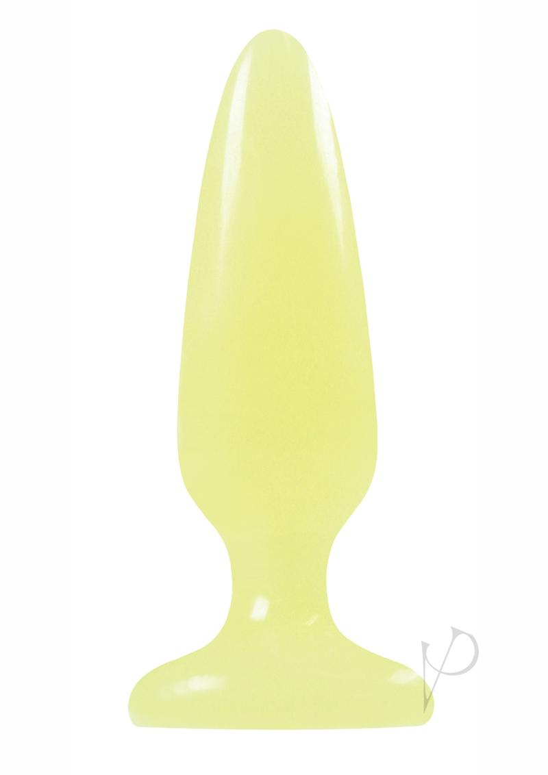 Firefly Pleasure Plug Butt Plug - Glow In The Dark/Yellow - Small