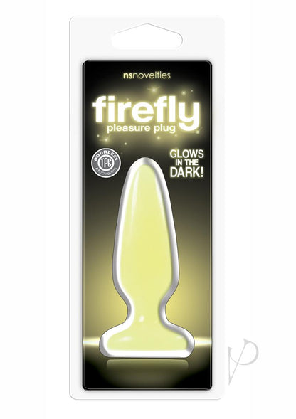 Firefly Pleasure Plug Butt Plug - Glow In The Dark/Yellow - Small