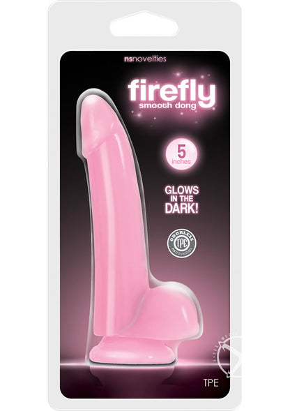 Firefly Smooth Dong Dildo - Glow In The Dark/Pink - 5in