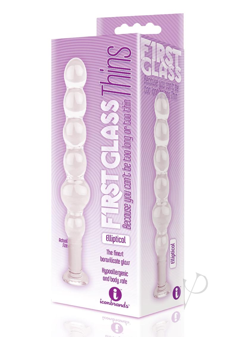 First Glass Thins Elliptical Glass Plug - Clear