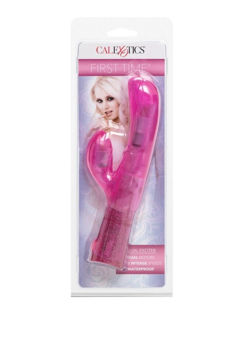 First Time Dual Exciter Rabbit Vibrator - Pink