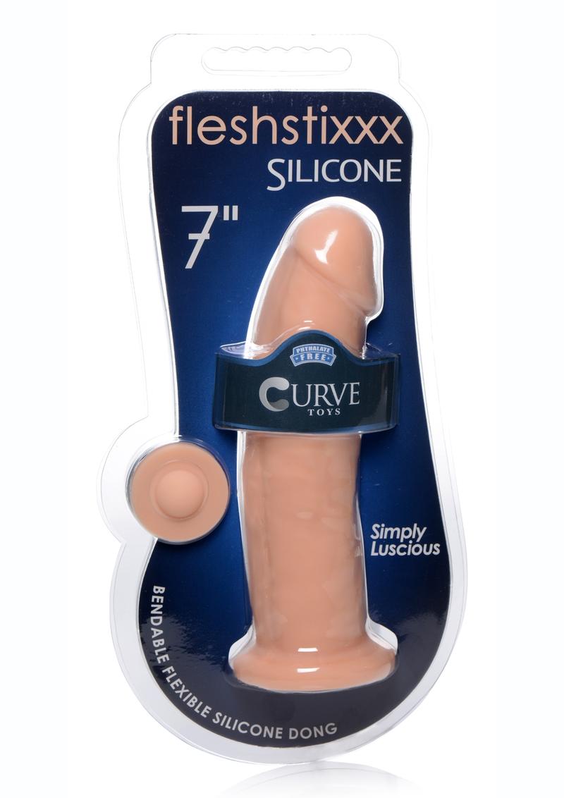 Fleshstixxx Silicone Bendable Dong - Vanilla - 7in