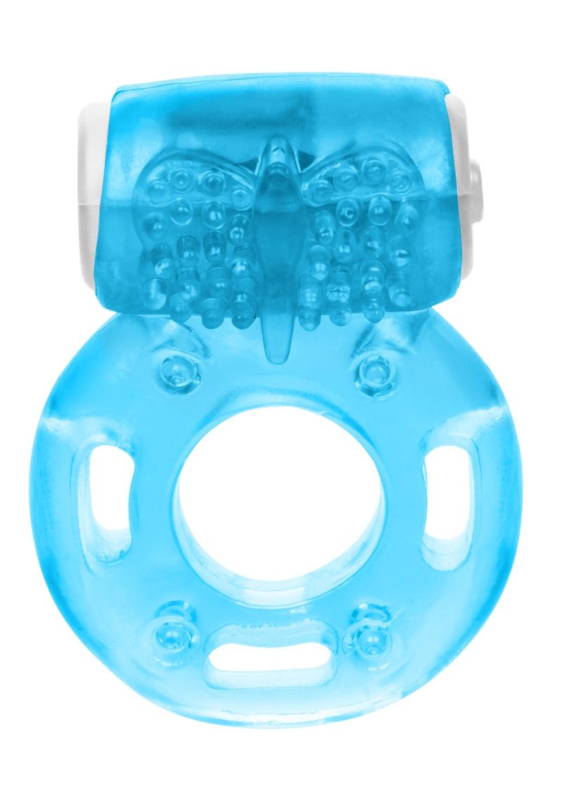 Foil Pack Vibrating Cock Ring - Blue