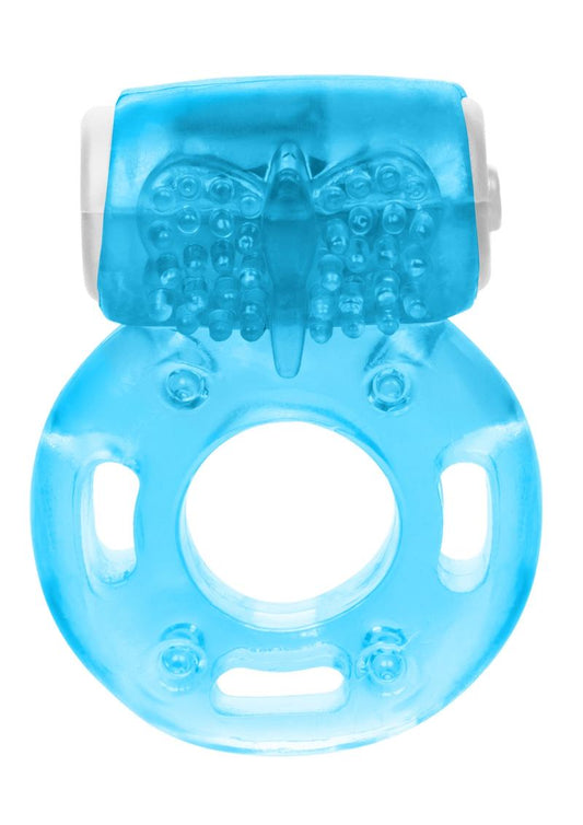 Foil Pack Vibrating Cock Ring - Blue