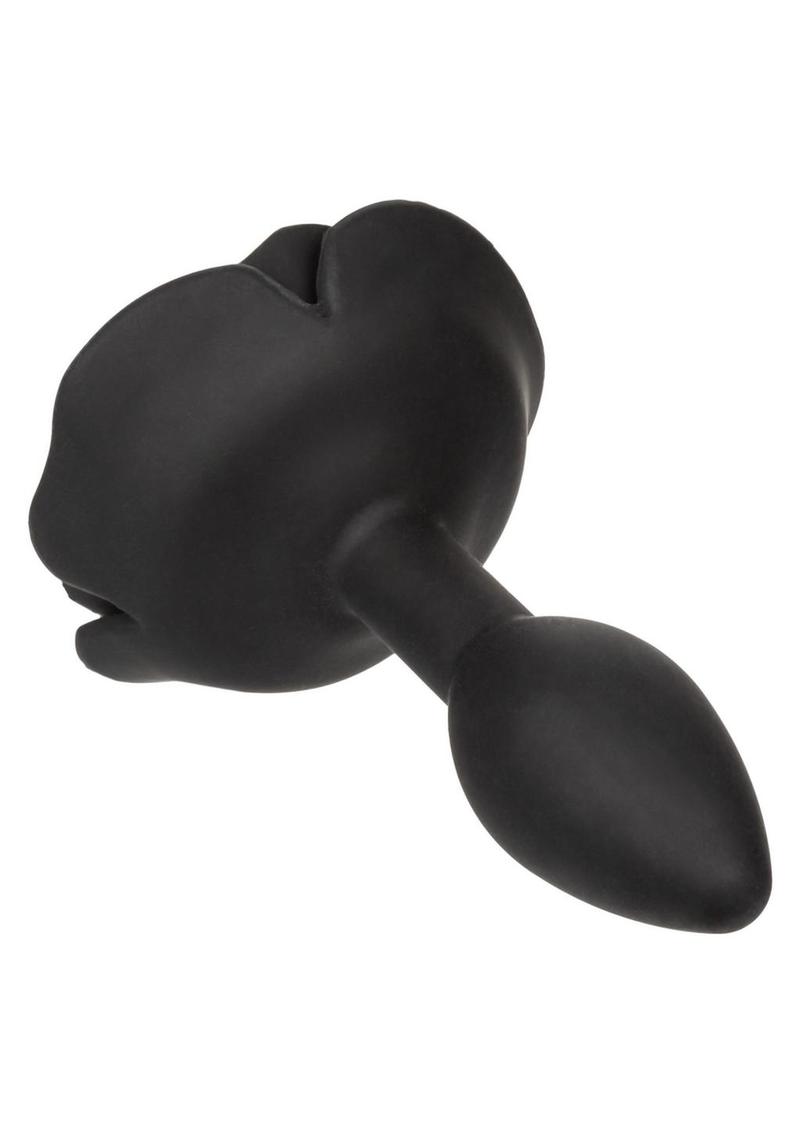 Forbidden Rose Silicone Anal Plug - Black - Small