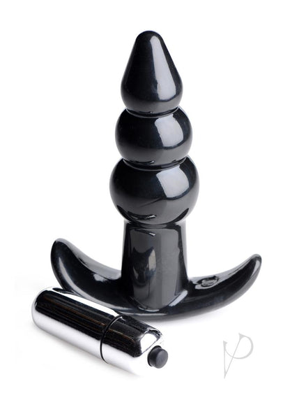 Frisky Bubbling Noir Ribbed Anal Plug - Black