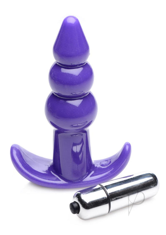 Frisky Bubbling Purple Ribbed Anal Plug - Purple