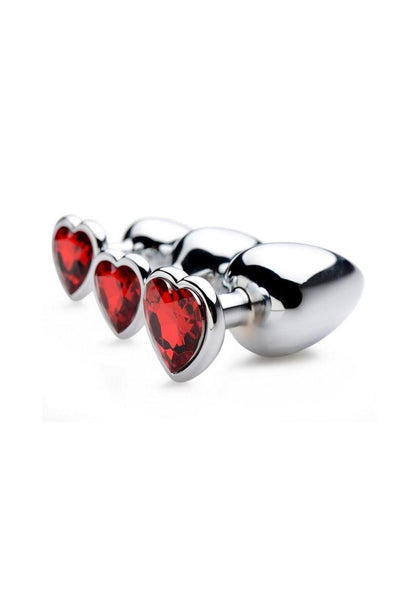 Frisky Chrome Hearts 3 Piece Anal Plugs with Gem Accents