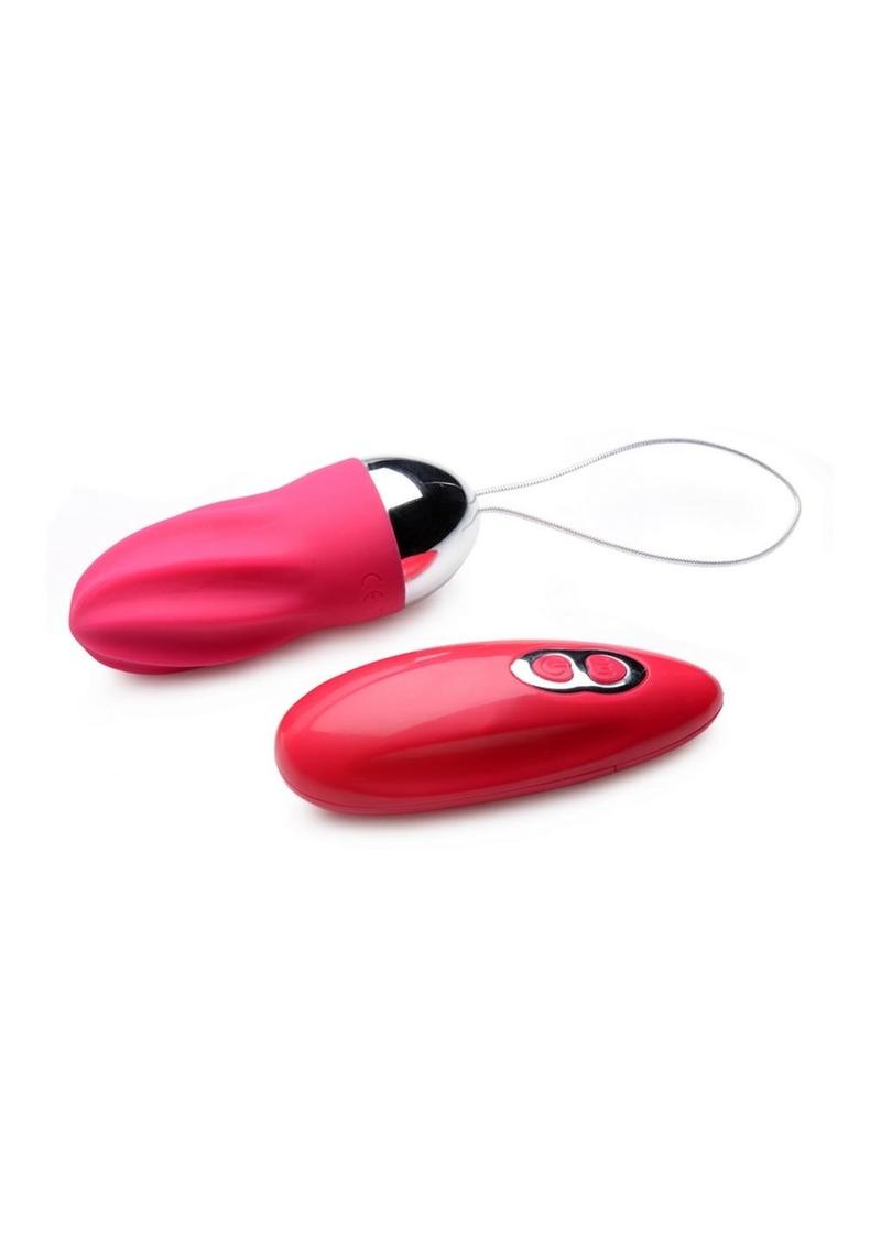 Frisky Raspberry Twirl 36x Swirled Silicone Rechargeable Vibrating Remote Control Egg