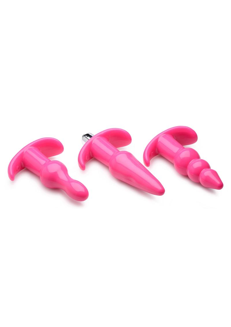 Frisky Thrill Trio Anal Plug - Pink - Set