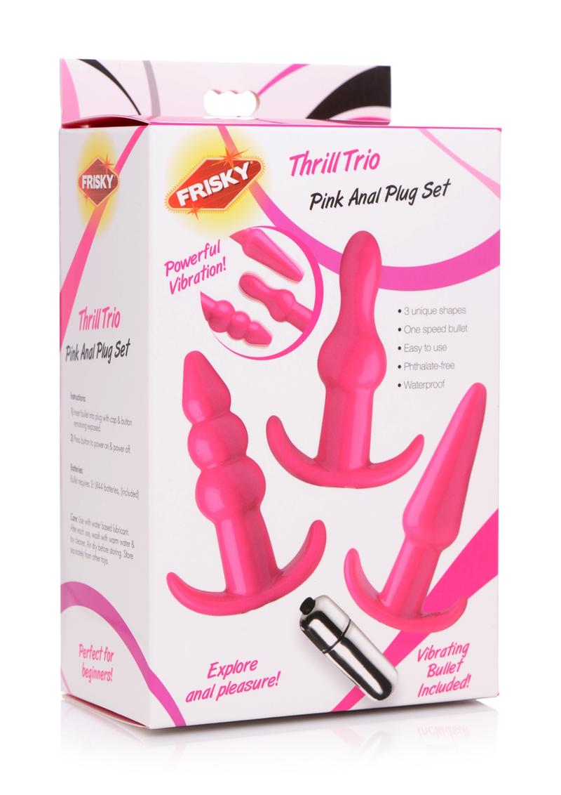 Frisky Thrill Trio Anal Plug - Pink - Set