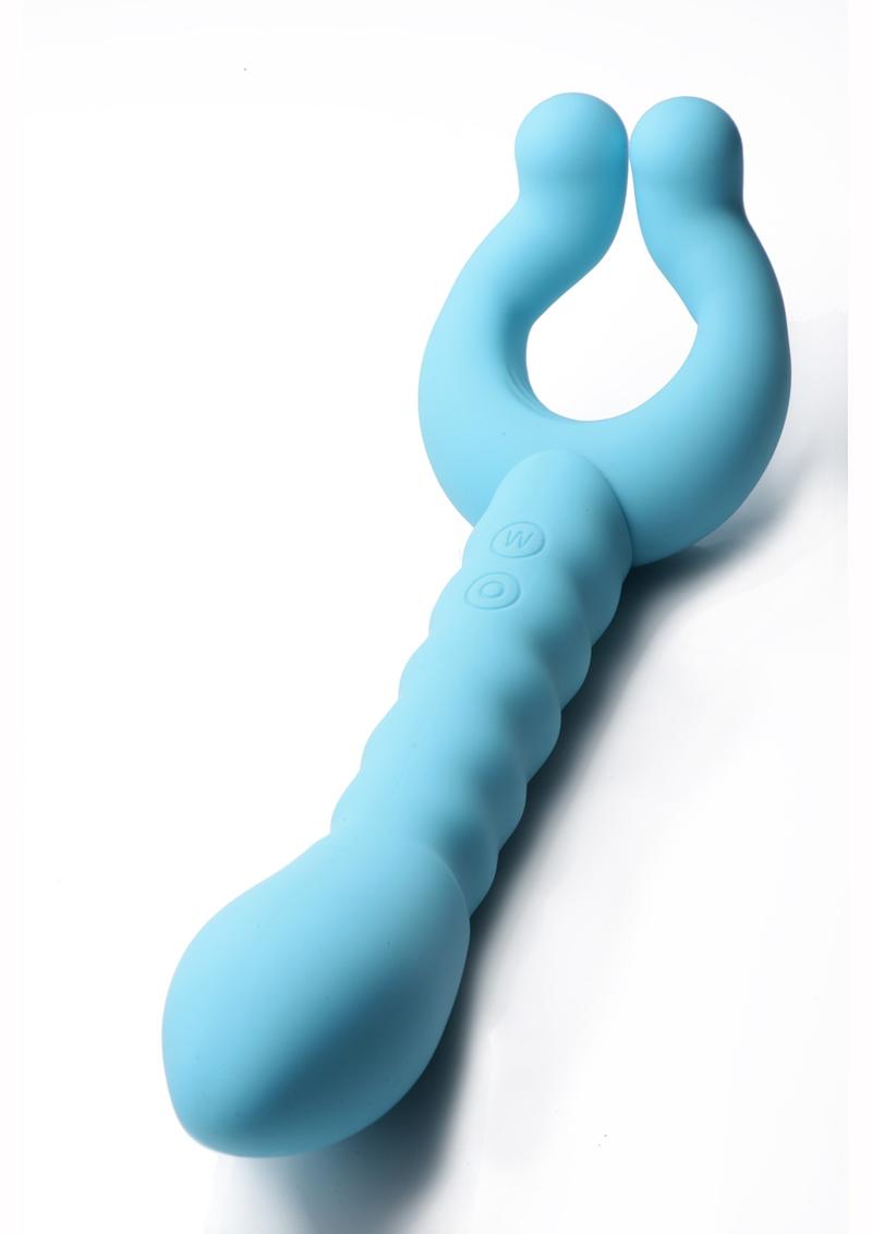 Frisky Yass Vibe Dual Ended Silicone Rechargeable Vibrator - Teal