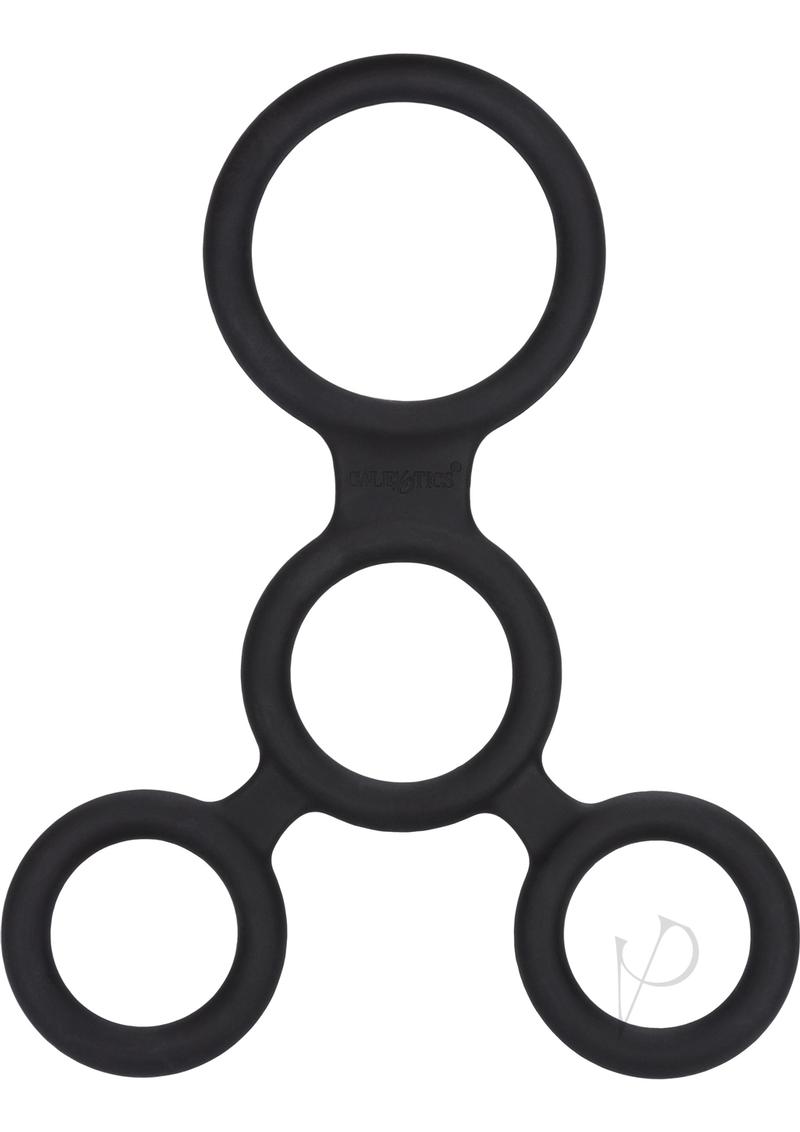 Full Erection Spreader Silicone Cock Ring - Black