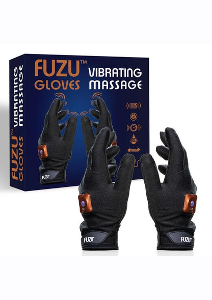 Fuzu Rechargeable Vibrating Massage Gloves - Black