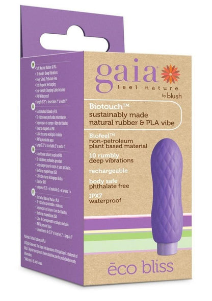 Gaia Eco Bliss Rechargeable Plant Based Vibrator - Lilac/Purple