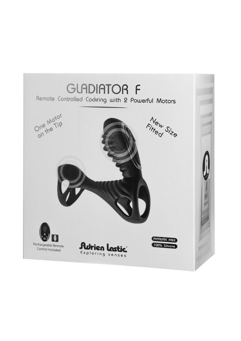 Gladiator F Rechargeable Silicone Couples Cock Ring - Black