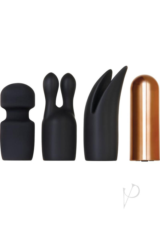 Glam Squad Rechargeable Bullet and 3 Silicone Sleeves Kit - Black/Copper