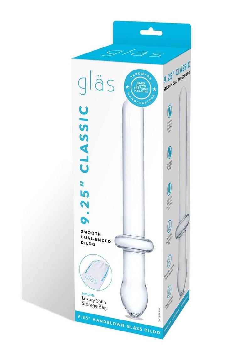 Glas Classic Smooth Dual-Ended Dildo - Clear - 9.25in