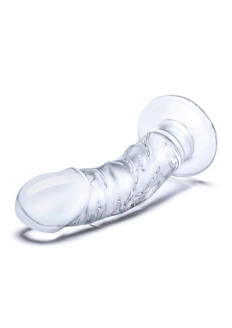 Glas Curved Realistic Glass Dildo with Veins