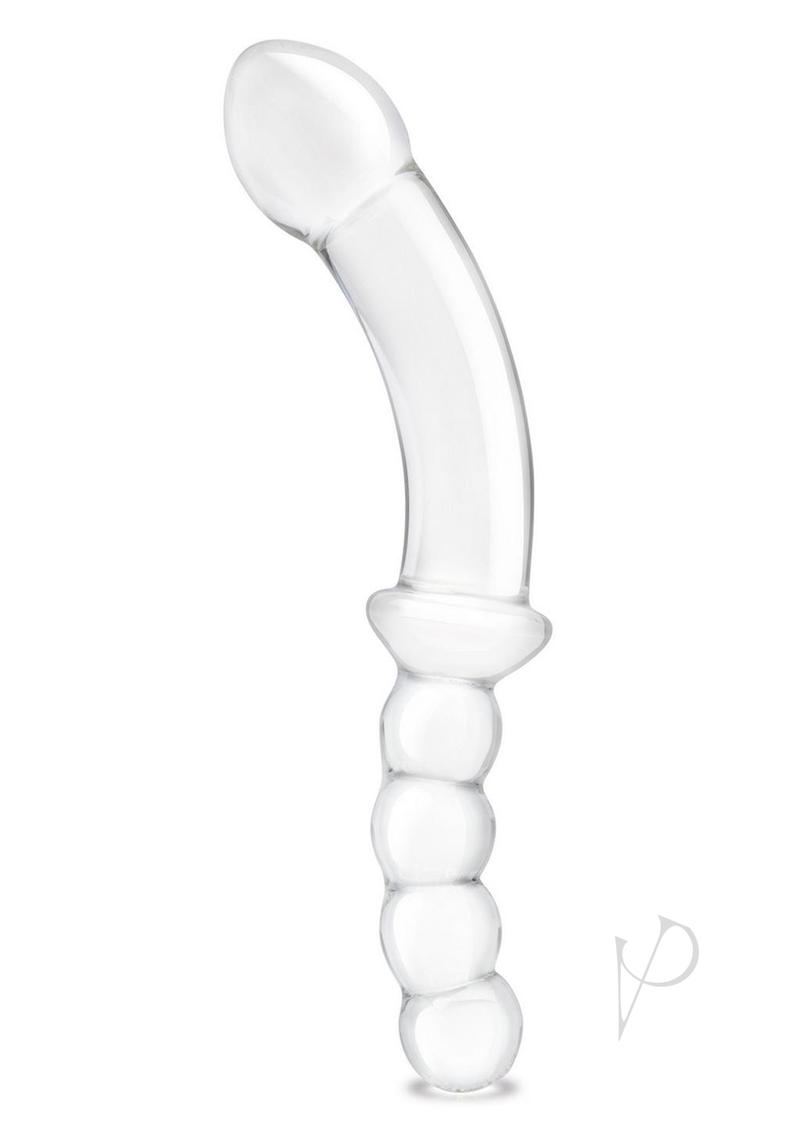 Glas Girthy Double Sided Glass Dong With Anal Bead Grip Handle Fantasy Fun Factory