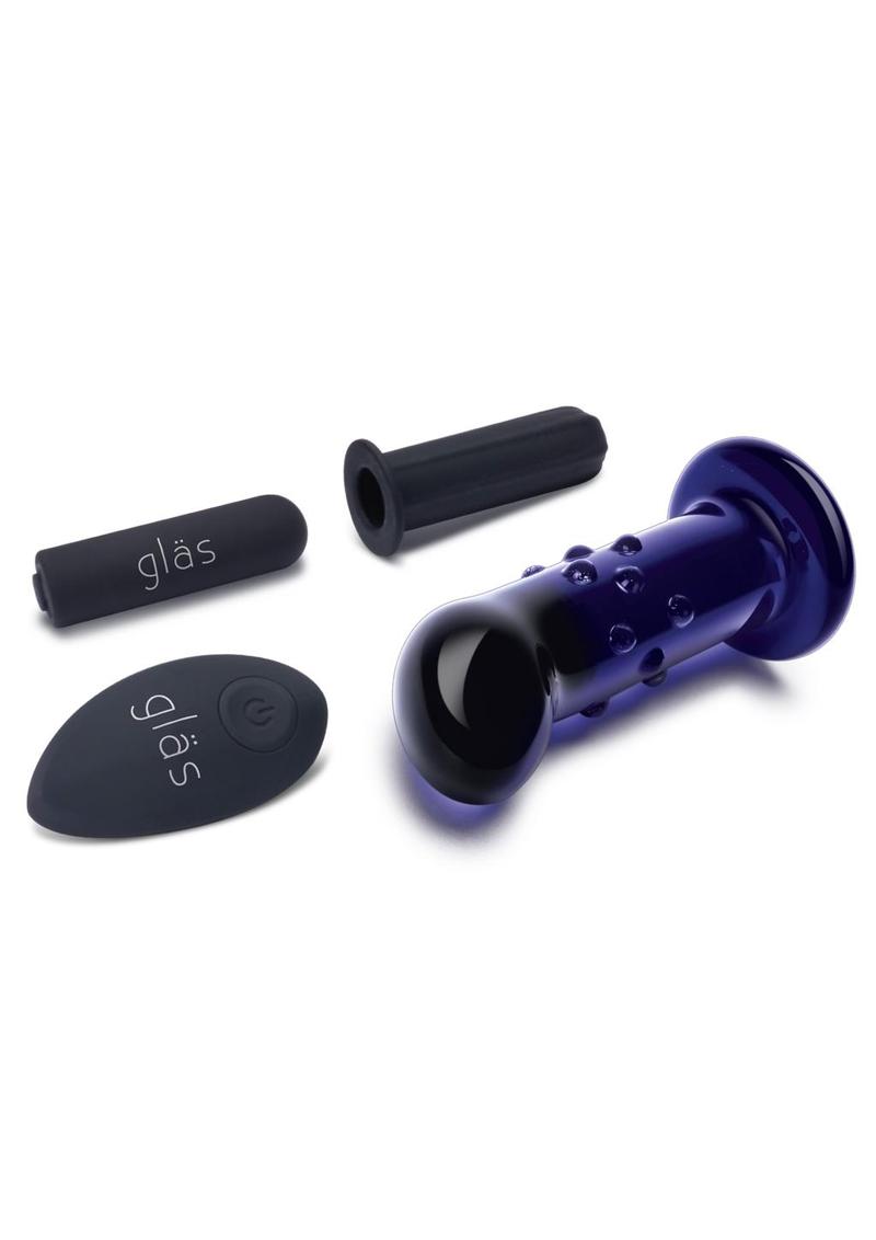 Glas Rechargeable Remote Controlled Vibrating Glass Dotted G-Spot/P-Spot Plug