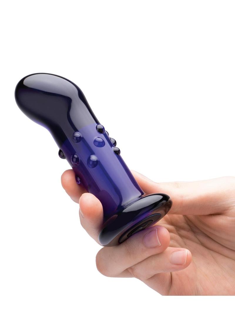 Glas Rechargeable Remote Controlled Vibrating Glass Dotted G-Spot/P-Spot Plug