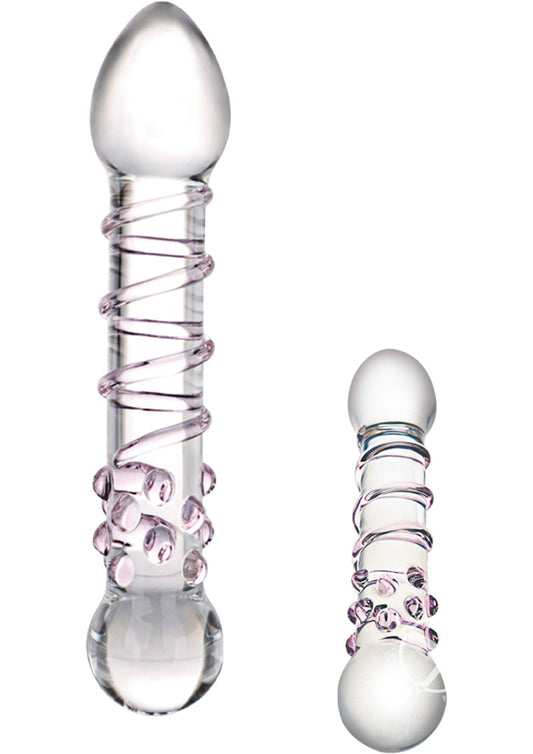 Glas Spiral Staircase Full Tip Dildo - Clear