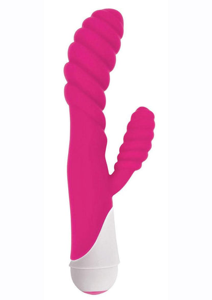 Gossip Diana 20x Rippled Silicone Rabbit Vibrator - Pink