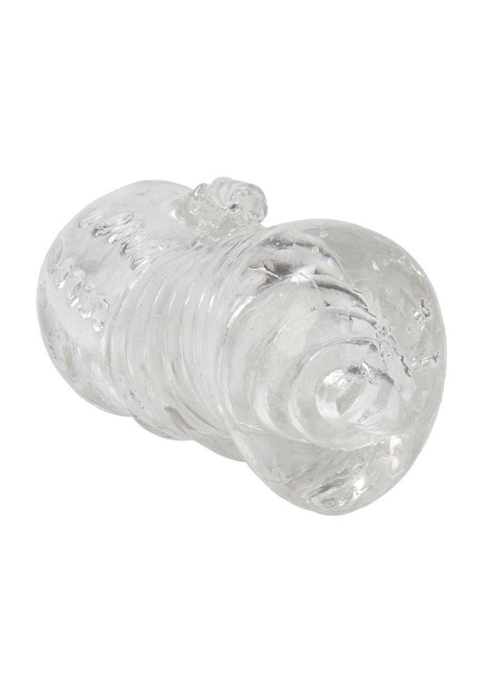 Grip-N-Stroke Textured Masturbator - Clear