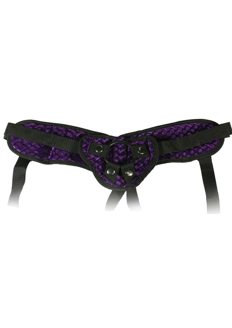 Harness The Moment Velvet Adjustable Strap-On Corset - Purple